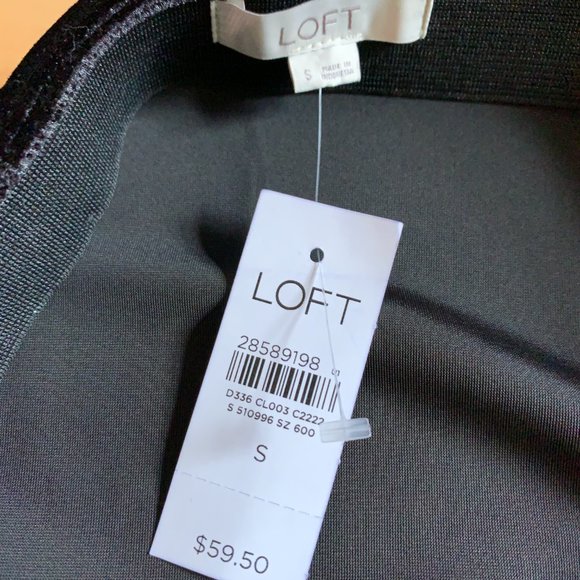 NWT LOFT Black Velvet Skirt - Picture 2 of 4